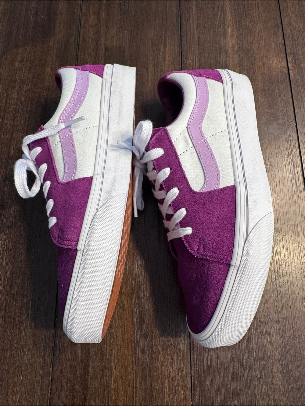 Vans Sk8-Low Dark Purple White Suede Sneakers Men 7 Women’s 8.5 Y2K Streetwear - Picture 6 of 11